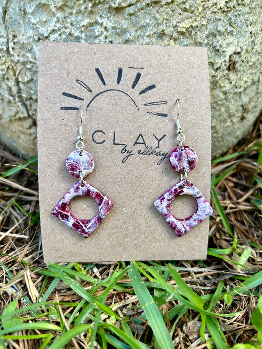 R3 RUBY Cutout Square Dangle