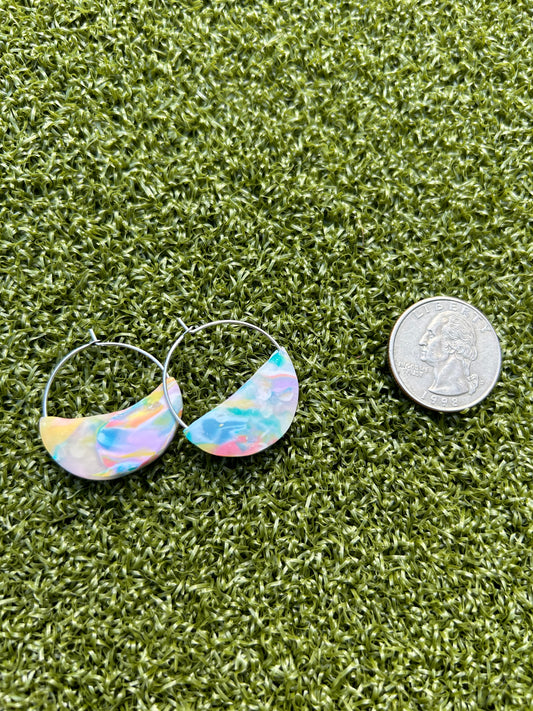 W2 WATERCOLOR Half-Moon Hoops